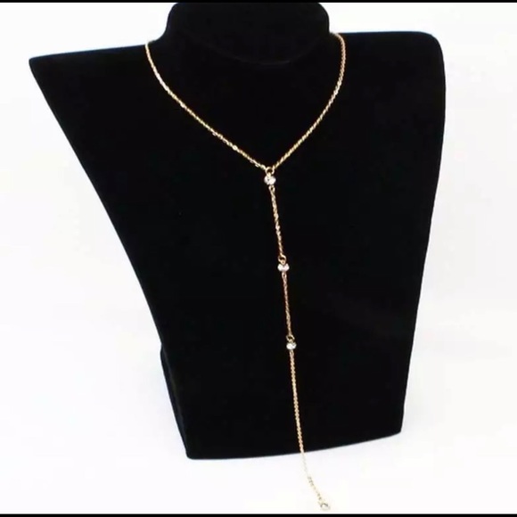 Long Lariat Necklace with gemstone accents - Picture 2 of 2